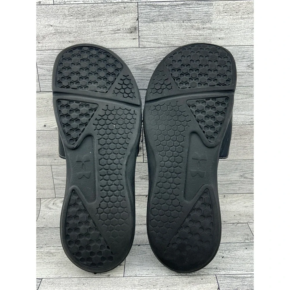 Under Armour Ignite V Mens Black White Slide Sandals 1248165-002 Size 9